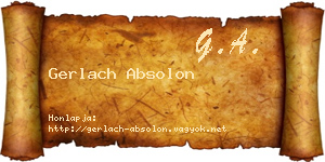 Gerlach Absolon névjegykártya